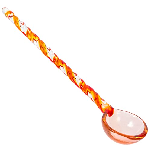 Bunter Glass Löffel Rührlöffel für Desserts und Drinks für Hochzeiten Geburtstagsfeiern und Anlässe Hitzebeständig Komfortabler Griff von BEBEMOKO
