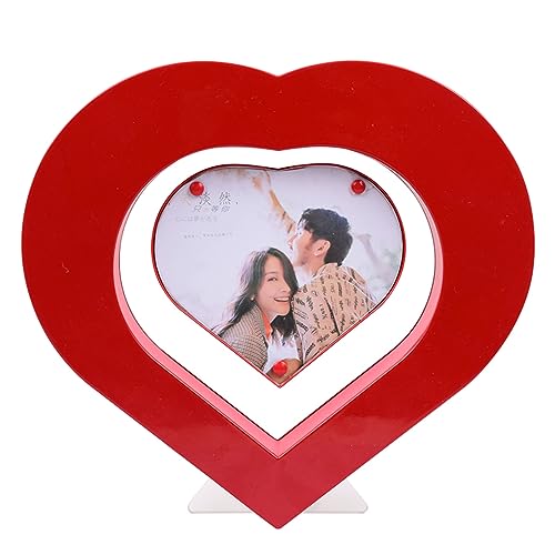 BEBEVOGUE Benutzerdefinierte Magnetische Schwebende Foto Bilderrahmen mit LED-Licht Herzförmige Kreative Rahmen Geburtstag Valentinstag Geschenke Familie Home Office Schreibtisch Dekoration von BEBEVOGUE