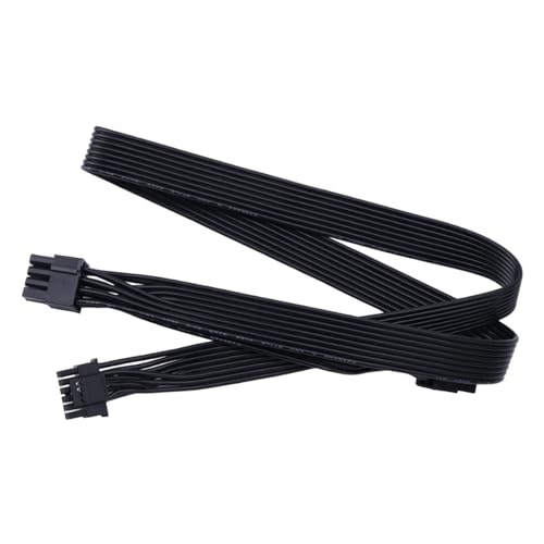 BEBIKR 16-poliges bis 8-poliges Grafikkarten-Verlängerungskabel, mehrere Netzteile PCI-E5.0 für ATX3.0 16P 12+4 auf Grafikkarte, 50 cm Verlängerungskabel, PC-Netzteil, Verlängerungskabel, 16-polig (12 von BEBIKR