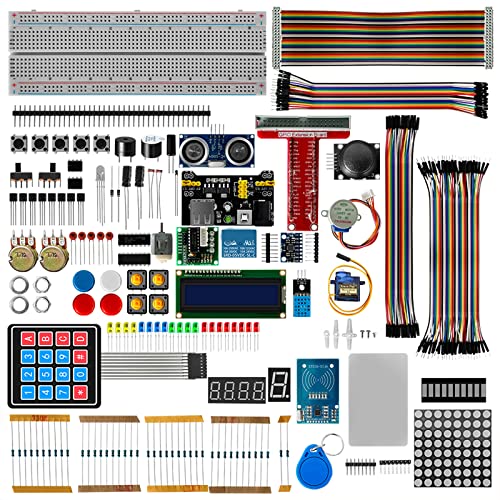 BEBIKR Elektronische Komponenten Basis Starter Kit Mit Überbrückungsdrähten Kondensator Widerständen LED Für LCD1602-Servomotor Elektronische Komponenten Kit BEBIKR Elektronische Komponenten Basis Starter Kit Mit Überbrückungsdrähten Kondensator Widerständen LED Für LCD1602-Servomotor Elektronische Komponenten Kit von BEBIKR