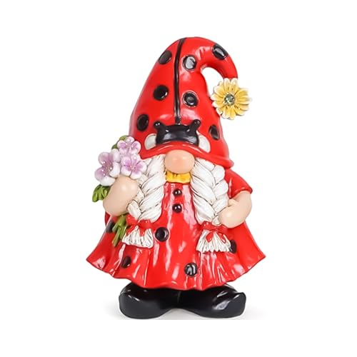BEBIKR Frühling Marienkäfer Wichtel Skandinavier Schwedische Tomtes Zwerge Gartenfigur Halloween Dekorationen Haushalt Dekorationen Marienkäfer Zwerg von BEBIKR
