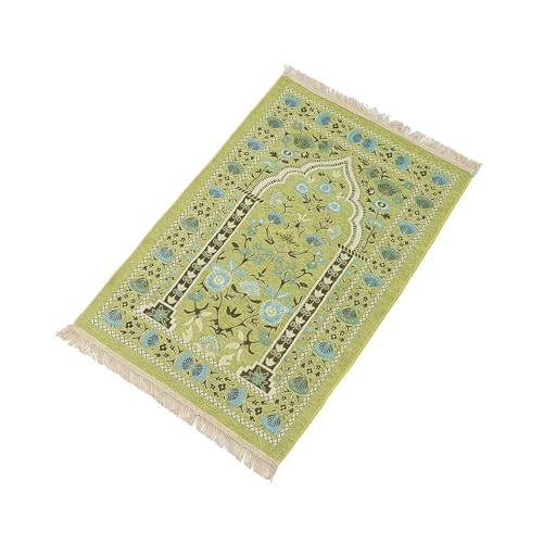 BEBIKR Muslimische Gebetsteppich mit Quasten, Reisedecke, tragbar, islamischer Teppich, Decke, Kirche, Heimdekoration, 70 x 110 cm, Gebetsteppiche für Frauen von BEBIKR