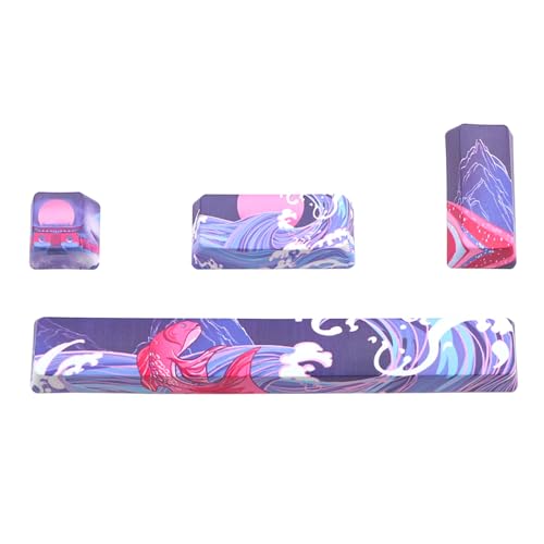 Dicke PBT-Farbstoff-Sub-Tastenkappen, Thermo-Farbstoff-Sublimation, 6,25 U, Leerzeichentastenkappen, OEM-Profil, 4 Stück/Set, mechanische Tastatur-Tastenkappen, Ersatz, Pbt personalisierbar von BEBIKR