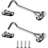 BEBUSINGOTO (100 mm, Silber) 2 Stück Kabinenhaken, Riegel und Bolzen aus Edelstahl, Tür- und Fensterhalterungen, Türschließer von BEBUSINGOTO