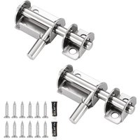 BEBUSINGOTO (2 Stück, Silber) Türschlösser aus Edelstahl mit Schrauben, Schieberiegel für Badezimmer, Toilette, Garten, Schuppen von BEBUSINGOTO