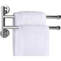 BEBUSINGOTO (2-armig) Wandmontierter Handtuchhalter 180° Handtuchhalter Handtuchstange Edelstahl Handtuchstange Chrom von BEBUSINGOTO