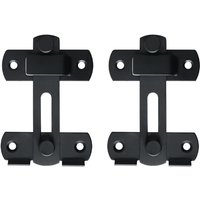 BEBUSINGOTO (Zwei, Schwarz) Edelstahl-Schiebetürschlösser, Schwingtürriegel mit Schrauben für Türen, Fenster, Schränke und Gärten von BEBUSINGOTO