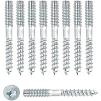 BEBUSINGOTO 10 Stück M8 x 60 mm Doppelgewindeschrauben, Doppelgewindebolzen, Möbelbefestigungsschrauben, verzinkter Stahl BEBUSINGOTO 10 Stück M8 x 60 mm Doppelgewindeschrauben, Doppelgewindebolzen, Möbelbefestigungsschrauben, verzinkter Stahl von BEBUSINGOTO