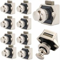 BEBUSINGOTO 10 Stück Möbel-Druckknopfriegel zum schlüssellosen Verriegeln von Schubladen und Türen, Metall-Druckknopf mit Riegel, BEBUSINGOTO 10 Stück Möbel-Druckknopfriegel zum schlüssellosen Verriegeln von Schubladen und Türen, Metall-Druckknopf mit Riegel, von BEBUSINGOTO