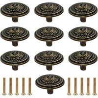 BEBUSINGOTO 10 Stück Vintage-Möbelgriffe, Schranktürknöpfe, Messing-Schubladengriffe für antike Kommoden und Schrankmöbel, Antik-Bronze BEBUSINGOTO 10 Stück Vintage-Möbelgriffe, Schranktürknöpfe, Messing-Schubladengriffe für antike Kommoden und Schrankmöbel, Antik-Bronze von BEBUSINGOTO