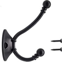 BEBUSINGOTO 10 Stück größere Kleiderhaken, Vintage, Wandmontage, Metall, Tür, Huthaken, Retro-Haken für Garderobe, Badezimmer, Küche (schwarz) von BEBUSINGOTO