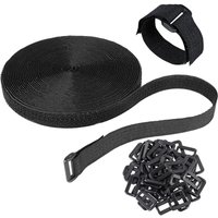 BEBUSINGOTO 10 m verstellbare Kabelbinder mit 50 Schlaufen, frei zuschneidbare Länge, schwarze, wiederverwendbare Befestigungskabelbinder, BEBUSINGOTO 10 m verstellbare Kabelbinder mit 50 Schlaufen, frei zuschneidbare Länge, schwarze, wiederverwendbare Befestigungskabelbinder, von BEBUSINGOTO
