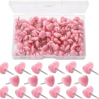 BEBUSINGOTO 100 Stück Reißzwecken, 0,47 Zoll Kunststoff-Reißzwecken, rosa herzförmige Reißzwecken, dekorative niedliche Reißzwecken für Zuhause, BEBUSINGOTO 100 Stück Reißzwecken, 0,47 Zoll Kunststoff-Reißzwecken, rosa herzförmige Reißzwecken, dekorative niedliche Reißzwecken für Zuhause, von BEBUSINGOTO