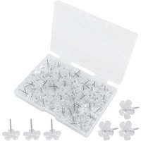 BEBUSINGOTO 100 Stück transparente Blumen-Reißzwecken, kreative Dekoration, Zeichen-Reißzwecken, Kunststoffkopf-Reißzwecken, Karten-Reißzwecken BEBUSINGOTO 100 Stück transparente Blumen-Reißzwecken, kreative Dekoration, Zeichen-Reißzwecken, Kunststoffkopf-Reißzwecken, Karten-Reißzwecken von BEBUSINGOTO