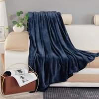 BEBUSINGOTO 100 x 150 cm Fleecedecke für Couch oder Bett, weiche und flauschige Plüschdecke, luxuriöse Flanelldecke, super gemütlich und bequem (blau) von BEBUSINGOTO
