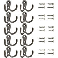 BEBUSINGOTO 10er-Pack Doppelhaken für Tür, Wand, Schlafzimmer, Badezimmer, Vintage-Metallhaken zum Aufhängen von Kleidung, Bademänteln, Handtüchern, BEBUSINGOTO 10er-Pack Doppelhaken für Tür, Wand, Schlafzimmer, Badezimmer, Vintage-Metallhaken zum Aufhängen von Kleidung, Bademänteln, Handtüchern, von BEBUSINGOTO