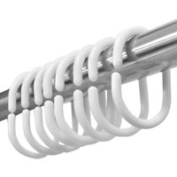 BEBUSINGOTO 12 Stück C-förmige Duschvorhangringe aus Kunststoff, Vorhanghaken für Türvorhänge, Vorhänge von BEBUSINGOTO