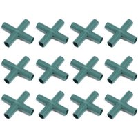 BEBUSINGOTO 12 Stück robuste PVC-Gewächshaus-Rahmenverbinder, 4-Wege, 16 mm von BEBUSINGOTO