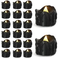 BEBUSINGOTO 12 kreative schwarze elektronische, tropfenförmige Kerzen für Halloween, Weihnachten, LED-Teelichter BEBUSINGOTO 12 kreative schwarze elektronische, tropfenförmige Kerzen für Halloween, Weihnachten, LED-Teelichter von BEBUSINGOTO