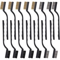 BEBUSINGOTO 15-teiliges Drahtbürsten-Set mit gebogenem Griff aus Edelstahl, Messing und Nylon zum Reinigen von Schweißnähten und Rost, 5 Stück pro Typ BEBUSINGOTO 15-teiliges Drahtbürsten-Set mit gebogenem Griff aus Edelstahl, Messing und Nylon zum Reinigen von Schweißnähten und Rost, 5 Stück pro Typ von BEBUSINGOTO