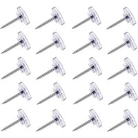 BEBUSINGOTO 150 Stück transparente Reißzwecken, flache Reißzwecken, Reißzwecken mit Stahlspitze und transparentem Kunststoffkopf, transparente BEBUSINGOTO 150 Stück transparente Reißzwecken, flache Reißzwecken, Reißzwecken mit Stahlspitze und transparentem Kunststoffkopf, transparente von BEBUSINGOTO