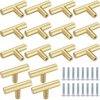 BEBUSINGOTO 16 Stück Küchenschrankgriffe, Schubladenknöpfe, Schranktürknöpfe, T-Stange, Einloch-Zuggriff für Küche, Schlafzimmer, Kommode, von BEBUSINGOTO