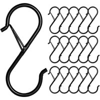 BEBUSINGOTO 18 Stück S-Haken zum Aufhängen, Sicherheitsschnalle, 3,55 Zoll, Edelstahl, S-förmige Verriegelungshaken für Arbeitszimmer, Wohnheim, von BEBUSINGOTO