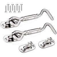BEBUSINGOTO 2 Stück 100 mm Edelstahl Kabinenhaken Heavy Duty Türriegel mit Schrauben BEBUSINGOTO 2 Stück 100 mm Edelstahl Kabinenhaken Heavy Duty Türriegel mit Schrauben von BEBUSINGOTO