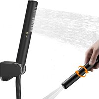 BEBUSINGOTO 2-in-1-Handbrauseset aus schwarzem Messing, 7-Zoll-Hochdruck-Duschkopf, Handbrause mit hohem Durchfluss und 59-Zoll-Schlauch, Halterung von BEBUSINGOTO