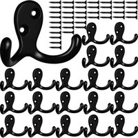 BEBUSINGOTO 20er-Pack robuste Wandhaken zum Aufhängen von Mänteln, rostfreie Doppelhaken, Wandmontage für Schlüssel, Handtücher, Taschen, Becher, von BEBUSINGOTO