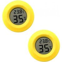 BEBUSINGOTO 2Pcs Mini Digital LCD Temperatur Feuchtigkeit Meter Thermometer Hygrometer Runde-Gelb BEBUSINGOTO 2Pcs Mini Digital LCD Temperatur Feuchtigkeit Meter Thermometer Hygrometer Runde-Gelb von BEBUSINGOTO