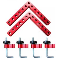 BEBUSINGOTO 2er-Pack 90-Grad-Positionierungswinkel, rechtwinklige Winkel mit 2 Klemmen, L-Typ-Spannwerkzeuge für die Holzbearbeitung (140 mm) von BEBUSINGOTO