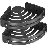 BEBUSINGOTO 2er-Pack Eck-Duschablage fürs Badezimmer, Aufbewahrungskorb aus Kunststoff, Wand-Organizer für Shampoo, Spülung, Duschhalter aus von BEBUSINGOTO