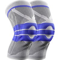BEBUSINGOTO 2er-Pack XL-Kniekompressionsbandagen, Patella-Stabilisator mit Silikongel-Federunterstützung, Knieorthesen mit Scharnier für von BEBUSINGOTO