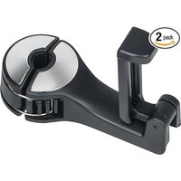 BEBUSINGOTO 2er-Pack versteckte Haken für die Kopfstütze im Auto, 2-in-1-Haken für Autositze mit Handyhalterung für Geldbörsen, Rucksäcke (Silber) von BEBUSINGOTO