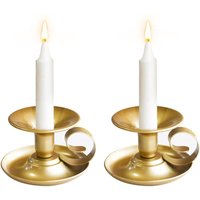 BEBUSINGOTO 2er Set Kerzenständer mit Henkel, Vintage Kerzenständer, Geschenk für Tischdeko, Hochzeit, Bad, Küche, Balkon, Dekoration (Gold) von BEBUSINGOTO
