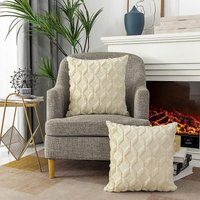 BEBUSINGOTO 2er-Set quadratische Deko-Kissenbezüge aus Kunstfell, Cremebeige, superweich, luxuriös, für Sofa und Wohnzimmer, 45 x 45 cm BEBUSINGOTO 2er-Set quadratische Deko-Kissenbezüge aus Kunstfell, Cremebeige, superweich, luxuriös, für Sofa und Wohnzimmer, 45 x 45 cm von BEBUSINGOTO