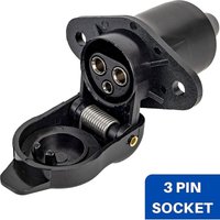 BEBUSINGOTO 3-poliger Adapter zum Anschluss von Anhängern und Wohnwagen, Schraubanschluss, 3-polige Steckdose, 12V, Deichselsteckdose von BEBUSINGOTO