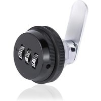 BEBUSINGOTO 3-stelliges Zahlenschloss, schwarzes mechanisches Codeschloss aus Zinklegierung, Codebox, Sicherheitsnummernschloss für Briefkästen von BEBUSINGOTO