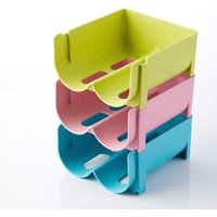 BEBUSINGOTO 3-teiliges Kühlschrank-Flaschenregal, stapelbarer Flaschenhalter aus Kunststoff von BEBUSINGOTO