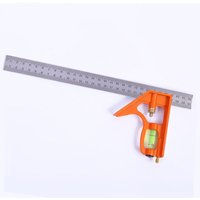 BEBUSINGOTO 300 mm Edelstahl-Kombinationswinkel mit Anschlag und Markierungswerkzeug, Universal- und Präzisions-Metall-Kombinationswinkel von BEBUSINGOTO