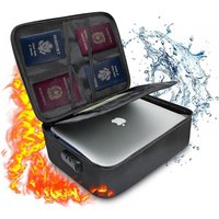 BEBUSINGOTO 37 x 27 x 10 cm feuerfeste Dokumentenbox, 2-lagige Dokumentensicherheitstasche, Aktenaufbewahrungsbox mit Schloss, wasserdichter BEBUSINGOTO 37 x 27 x 10 cm feuerfeste Dokumentenbox, 2-lagige Dokumentensicherheitstasche, Aktenaufbewahrungsbox mit Schloss, wasserdichter von BEBUSINGOTO