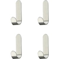 BEBUSINGOTO 4 Stück Edelstahl-Klebehaken, selbstklebende Haken, für Handtücher, Schlüssel, Zuhause, Küche, Badezimmer, Rostschutz und von BEBUSINGOTO