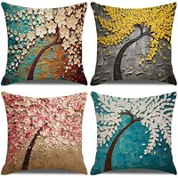 BEBUSINGOTO 4-teiliges Set aus Baumwollleinen, Sofa-Dekoration, Heimdekoration, superweicher Kissenbezug, Heimdekoration, Wohnzimmer, Schlafzimmer, BEBUSINGOTO 4-teiliges Set aus Baumwollleinen, Sofa-Dekoration, Heimdekoration, superweicher Kissenbezug, Heimdekoration, Wohnzimmer, Schlafzimmer, von BEBUSINGOTO