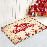 BEBUSINGOTO 40 x 60 cm, rutschfeste Badematte, Weihnachtseingangsmatte, saugfähige Fußmatte, Weihnachtsdekorationsteppich, Weihnachtsmusterteppich von BEBUSINGOTO