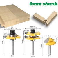 BEBUSINGOTO 45-Grad-Gehrungsfräser + Zungenfräser + Nutfräser, 6 mm, Fräser BEBUSINGOTO 45-Grad-Gehrungsfräser + Zungenfräser + Nutfräser, 6 mm, Fräser von BEBUSINGOTO
