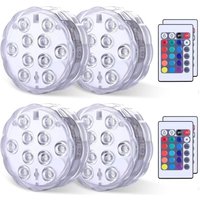 BEBUSINGOTO 4er-Pack Tauchlichter, batteriebetrieben, mehrfarbig, wechselnde, wasserdichte LED-Leuchten für Schwimmbecken, Vasensockel, Spa, BEBUSINGOTO 4er-Pack Tauchlichter, batteriebetrieben, mehrfarbig, wechselnde, wasserdichte LED-Leuchten für Schwimmbecken, Vasensockel, Spa, von BEBUSINGOTO