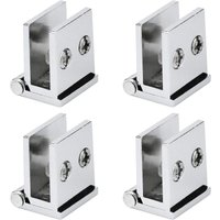 BEBUSINGOTO 4er Set Glastürscharniere 0° Öffnungswinkel Klemmscharniere für Küchenschrank, Vitrine, Dusche, für 5mm dickes Glas von BEBUSINGOTO
