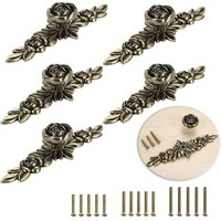 BEBUSINGOTO 5 Stück Türgriffe in Blattform, Retro-Schranktürknauf, zum Dekorieren von Schubladen, Kommoden, Schränken, Möbeln usw. (Bronze, 14,5 cm) von BEBUSINGOTO