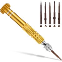 BEBUSINGOTO 5-in-1-Mini-Schraubendreher-Set, multifunktionaler Schlitz-Kreuzschlitzschraubendreher, geeignet für Brillen, Uhren, Schmuck, BEBUSINGOTO 5-in-1-Mini-Schraubendreher-Set, multifunktionaler Schlitz-Kreuzschlitzschraubendreher, geeignet für Brillen, Uhren, Schmuck, von BEBUSINGOTO